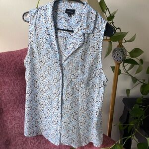 Blue Floral Blouse